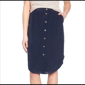 Madewell silk island button skirt